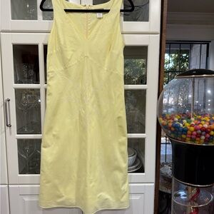 J. Crew Light Yellow Cotton Embroidered Dress